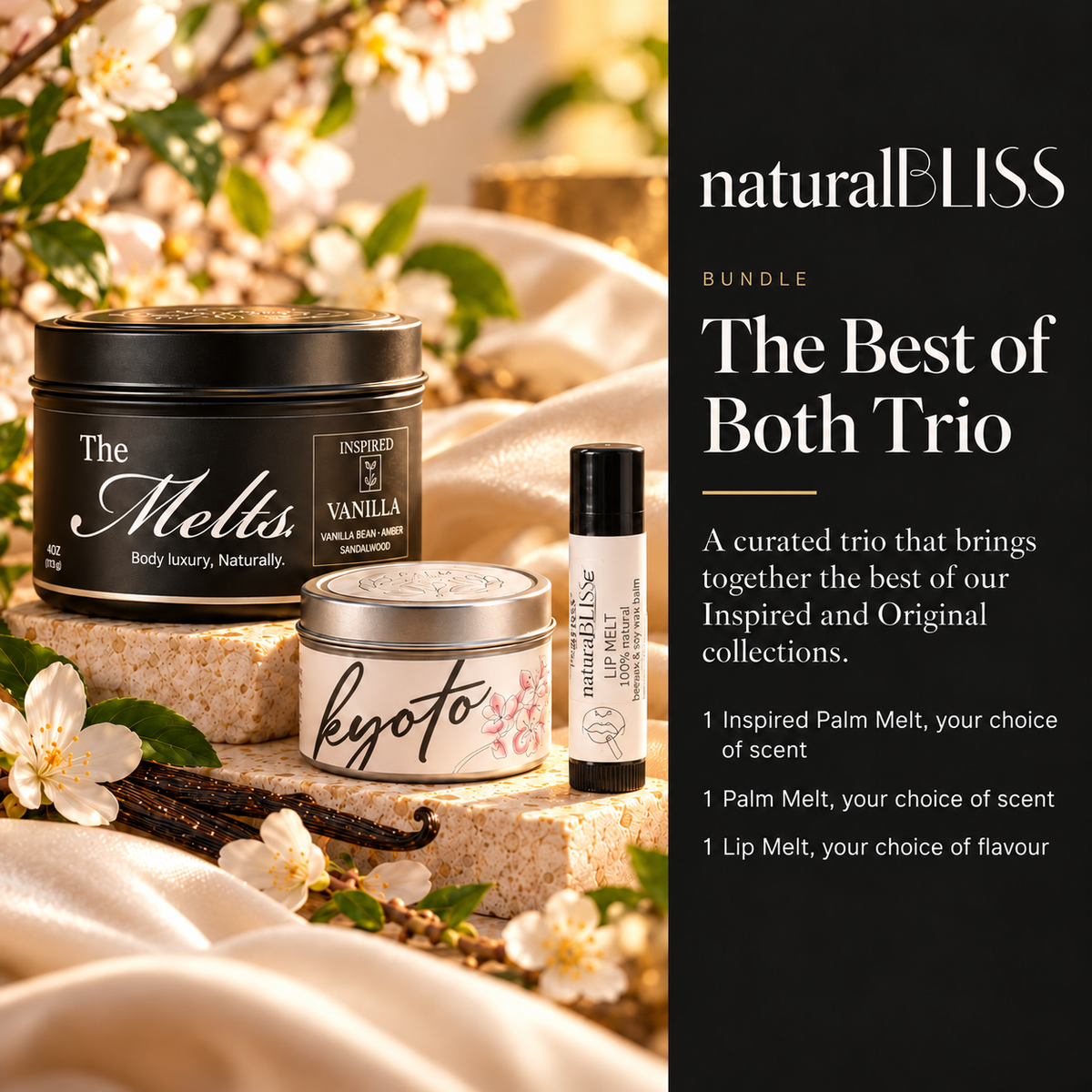 The Best of Both Trio: an Inspired Palm Melt, a Kyoto Palm Melt and a Lip Melt