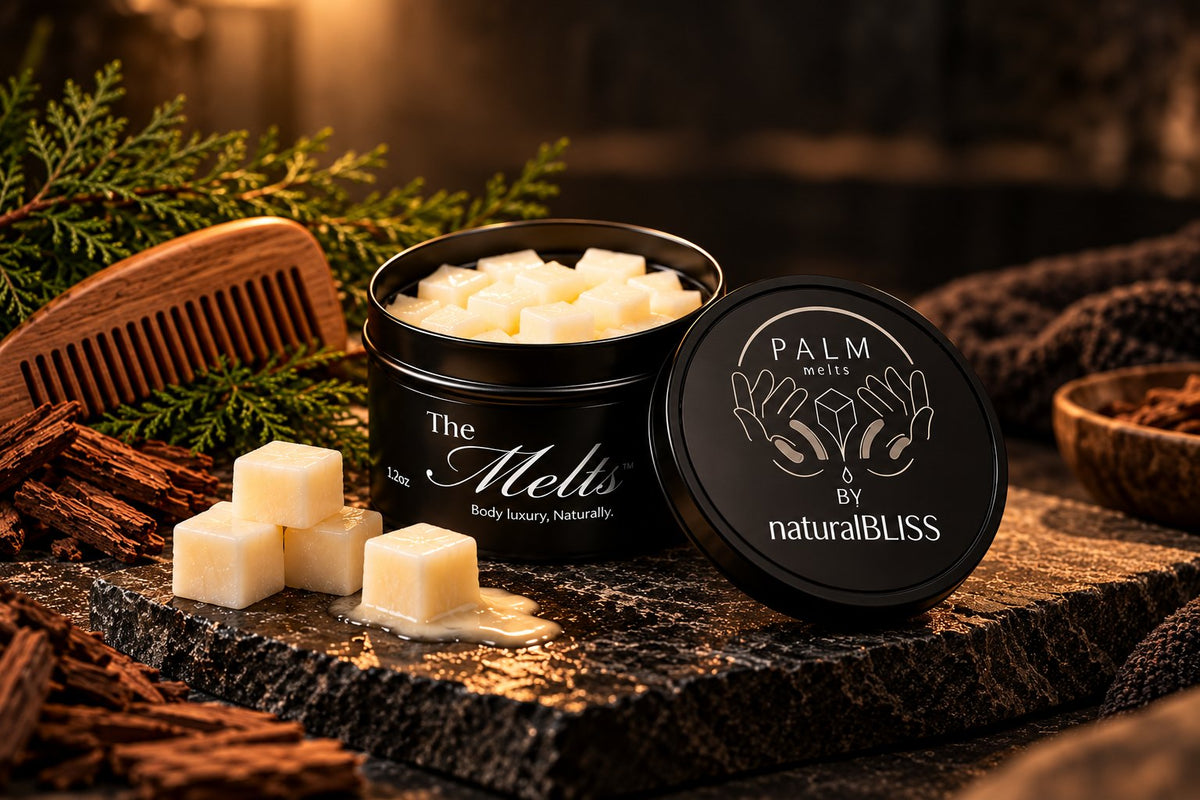 Warm and woody Palm Melts body butter